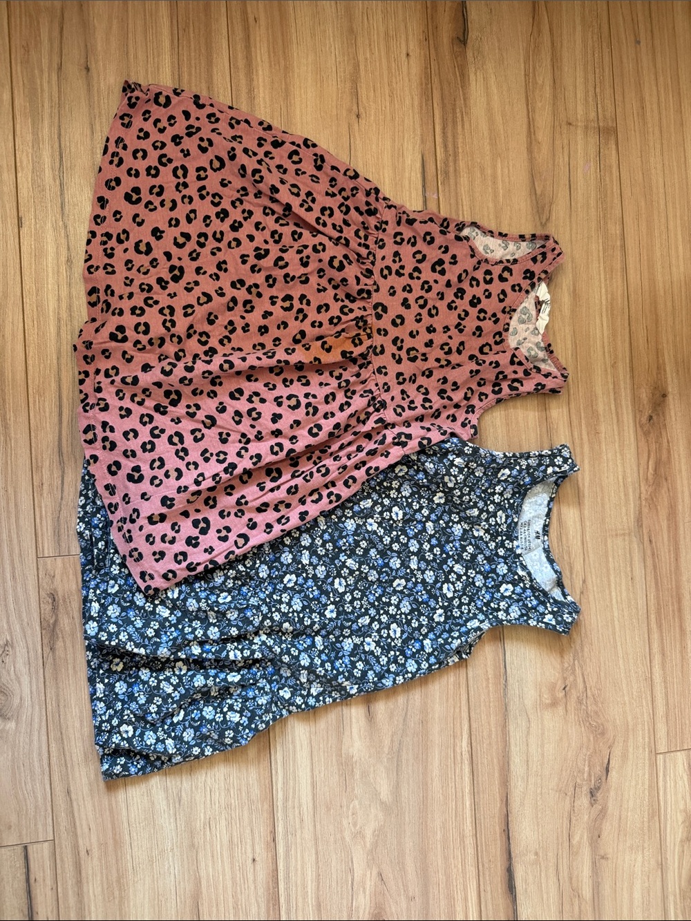 H&M Girls Pink Leopard Print Sleeveless Dress